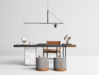 Modern Desk Chair Simple Desk Chair Combination 3d model
