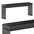 Modern Console Table With Black Marble Top And Wooden Frame Design 3d model