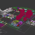 Urban City Building Complex Design With High Rise Architecture Mountains Lake And Green Landscaping