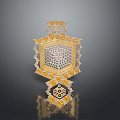 Ornate Decorative Furniture With Gold White Geometric Patterns And Intricate Carvings