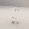 Modern Light Gray Upholstered Bar Stool With Sleek Metal Frame And Circular Base 3d model