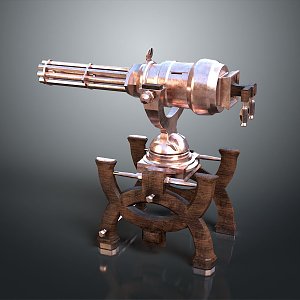 Turret Turntable Railgun Sci-fi Tower Defense Game Tower Defense Sci-fi Turret Game Turret Game Battery 3d model