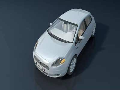 White Sedan Car 3D Rendered Exterior With Windows And Alloy Wheels 3d model