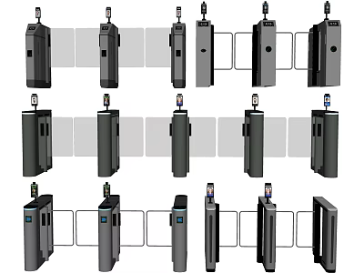 Public Facility Turnstiles With Various Styles For Access Control In Public Areas 3d model