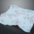 Simulated Terrain On Light Blue Fabric Featuring Light Brown Mountain Patterns And Wrinkled Texture 3d model