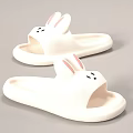 Cute White Rabbit Ear Cartoon Slippers for Indoor Home Comfortable Wear