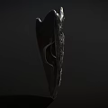 Ancient Stone Spearhead Weapon With Textured Surface On Dark Background 3d model