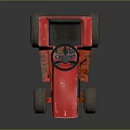 Vintage Red CASE Tractor With Black Seat Steering Wheel And Worn Tires