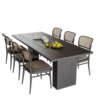 Modern Dining Table Chair Combination Dining Table Chair 3d model