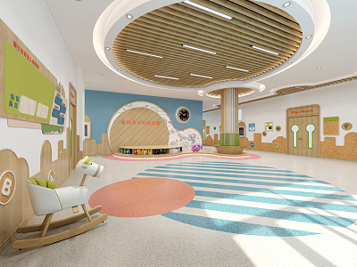 Modern Kindergarten Hall Corridor 3d model