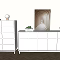Cream Style Entrance Cabinet Side Cabinet Cream Sideboard Storage Cabinet Nordic Tea Cabinet Chipper of Drawers Solid Wood Storage Drawer Vertical Cabinet 3d model