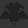 Futuristic Sci Fi Aircraft with Sleek Gray Design Blue Glowing Lights and Aerodynamic Wing Structures