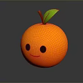 Cute Orange Themed Household Decor with Smiling Face Green Leaf and Brown Stem