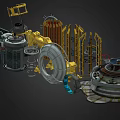 Engine Components Spaceship Components Spaceship Parts Mechanical Parts Future Weapon Components Low Face Number Low Model Simple Model Game Video Level Realism 3d model