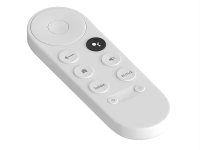 White Remote Control With Sleek Design Volume Buttons And Power Button 3d model