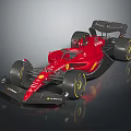 Red Ferrari F1 Race Car Featuring Streamlined Body Large Tires And Rear Wing Design
