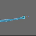 Blue Magical Sword with Long Crystal Blade and Ornate Hilt for Fantasy Roleplay Games