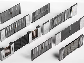 Modern patio door courtyard door villa door 3d model