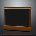 Classic Wooden Desktop Accessory Featuring Black Panel Gold Trim And Sturdy Base