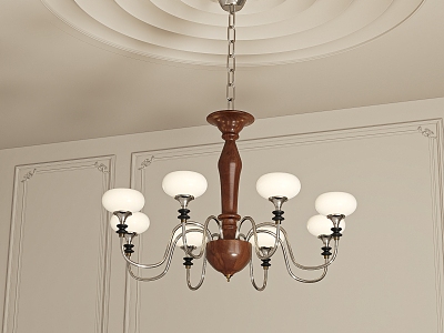 French Middle Chandelier 3d model