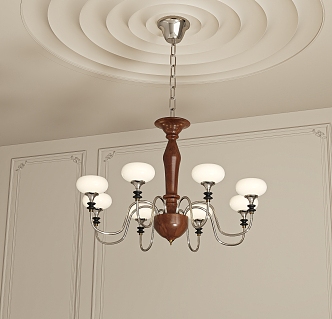 French Middle Chandelier 3d model