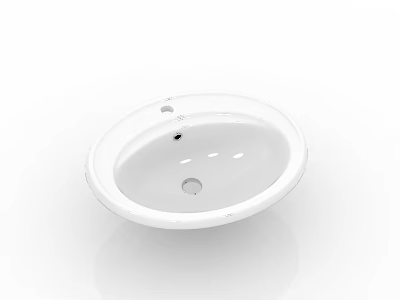 Modern White Oval Countertop Wash Basin With Smooth Surface Design 3d model
