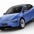 Modern Blue Electric Car Featuring Open Doors And Sleek Body Design