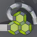 Fun Children's Playground With Green Hexagonal Modules And Slide Structures