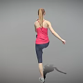 Woman In Pink Tank Top Doing Single Leg Exercise With Sneakers On Grey Background