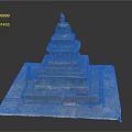 Ancient Stone Tower With Multi Tiered Structure Square Base And Dome Top