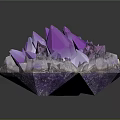 Decorative Ornament Set with Purple Crystal Cluster for Home Decor Accent
