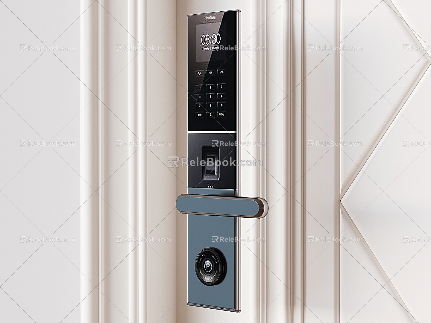 Smart door lock door handle fingerprint password electronic lock 3d model