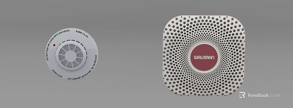 WALHMAN Fire Safety Equipment Smoke Alarm With Perforated Design For Home Use 3d model 
