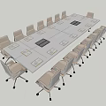 Modern Office Conference Table 3d model