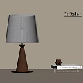 Cattelan Modern Table Lamp With Beige Fabric Lampshade Brown Cone Base And Decorative Star Near Books
