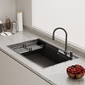 Cabinet sink vegetable basin large single tank 3d model