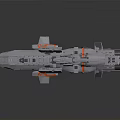 Futuristic Spacecraft Design with Gray Hull and Orange Accents for Deep Space Exploration