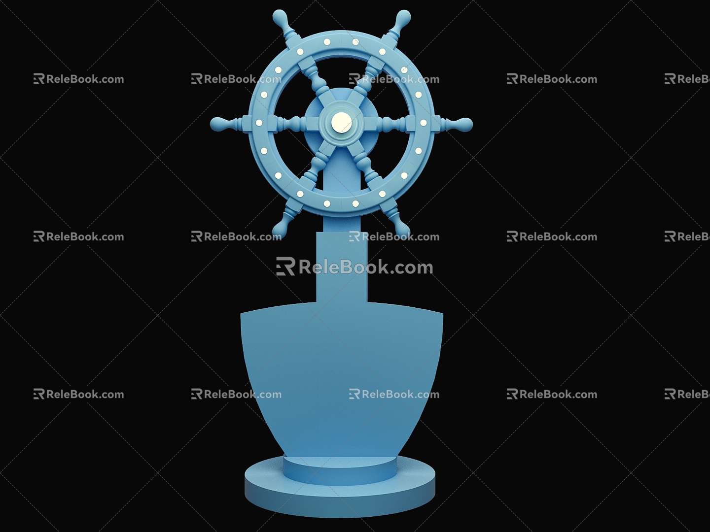 Modern ship rudder ship steering wheel ocean US Chen Hangang rudder 3d model