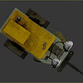 Yellow Trailer Mounted Mobile Lighting Equipment With Four Round Lamps And Generator Box