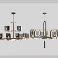 Modern Elegant Chandeliers With Metal Frame Multiple Lights And Decorative Tassel 3d model