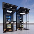 Modern Public Reading Booths With Transparent Glass Structure And Electronic Screens