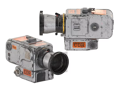 Vintage CDR Commercial Equipment Industrial Recording Devices With Metal Casing And Lens Components 3d model
