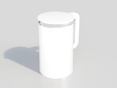 White Insulated Thermos Flask Daily Electrical Appliance with Modern Handle and Sleek Design 3d model