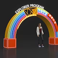 Rainbow Colored Explorer Program 2023 Archway With Person Standing Under
