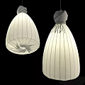 White Fabric Chandeliers With Knotted Top And Tassel Details Modern Minimalist Design