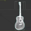 Acoustic Guitar Featuring Black Body Brown Neck And Wooden Design With Sound Hole