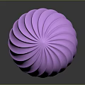 Colorful Purple Swirled Lollipop With White Stick On Dark Background