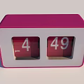 Public Facility Pink Flip Clock With Digital Time Display And PM Indicator
