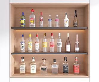 Modern Wine Cabinet Wine Food Wine Bottle 3d model