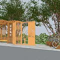 Modern Corridor Bus Station Rest Service Reception Bicycle Transfer Stop Battery Car Transfer 3d model